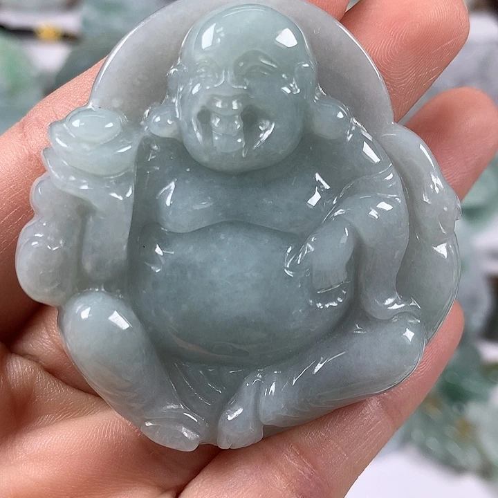 翡翠未镶嵌颈饰逍遥佛福利卡厚10+