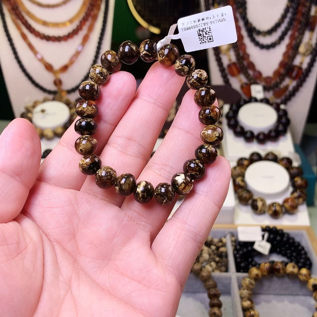 未镶嵌琥珀裸石抚顺花珀10+