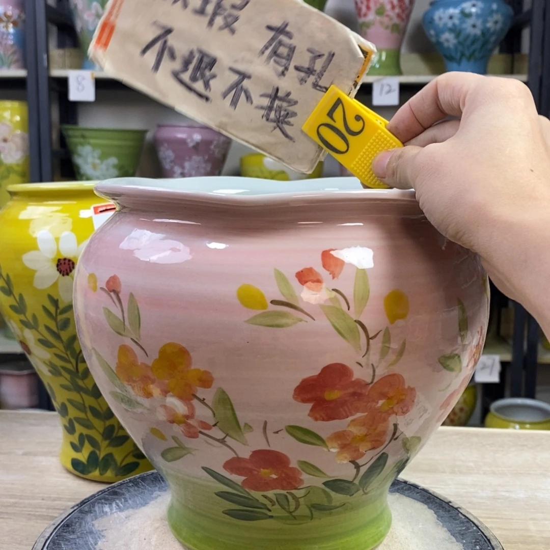 景德镇手工手绘陶瓷花盆