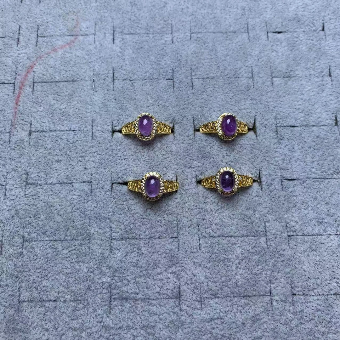 【现场收货】天然紫水晶戒指 多样性发货发一件 qq/06