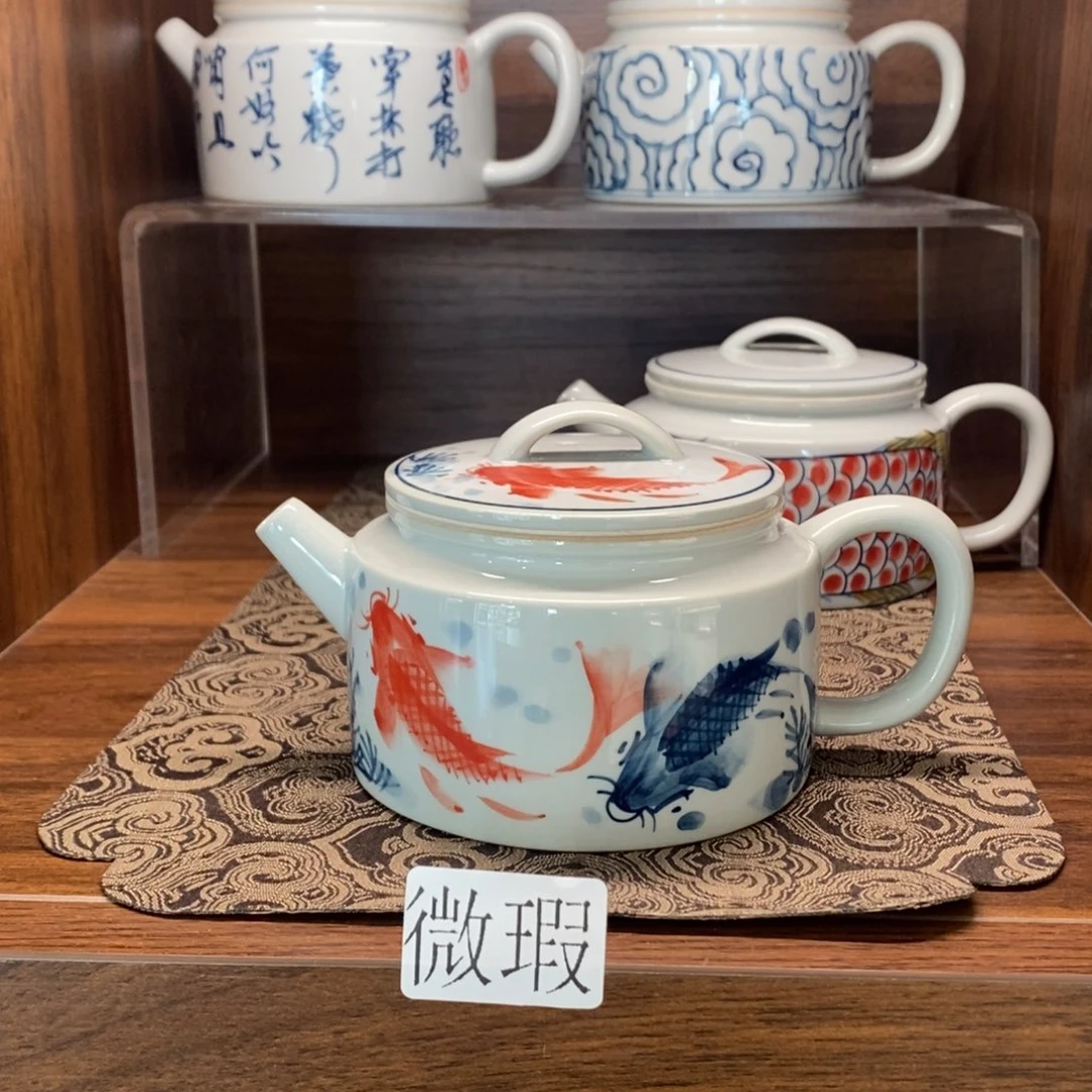 釉下彩老陶泥手工绘制