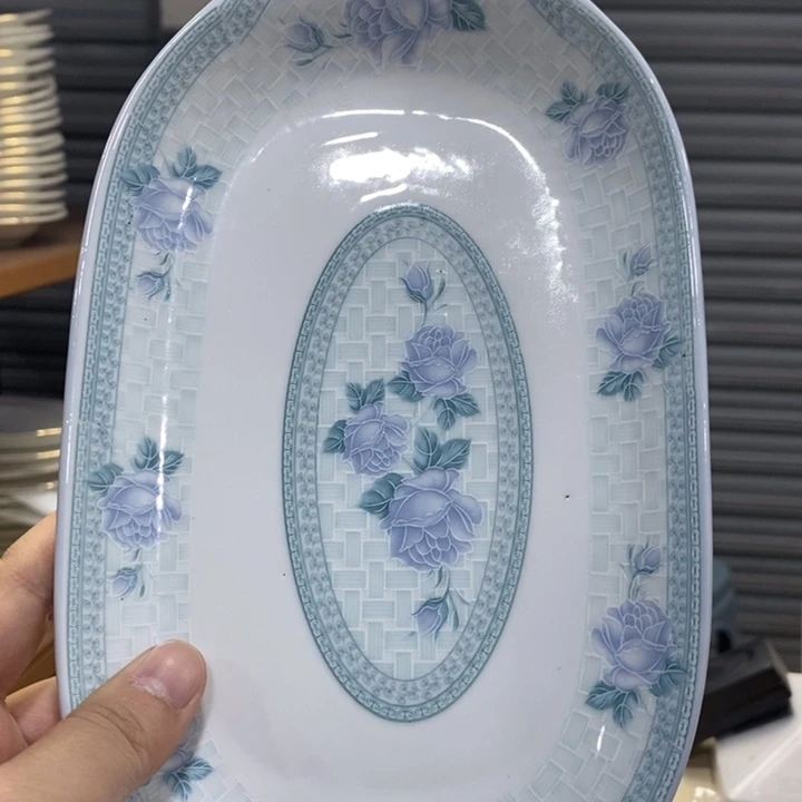 陶摆件43号3个装青花瓷鱼盘