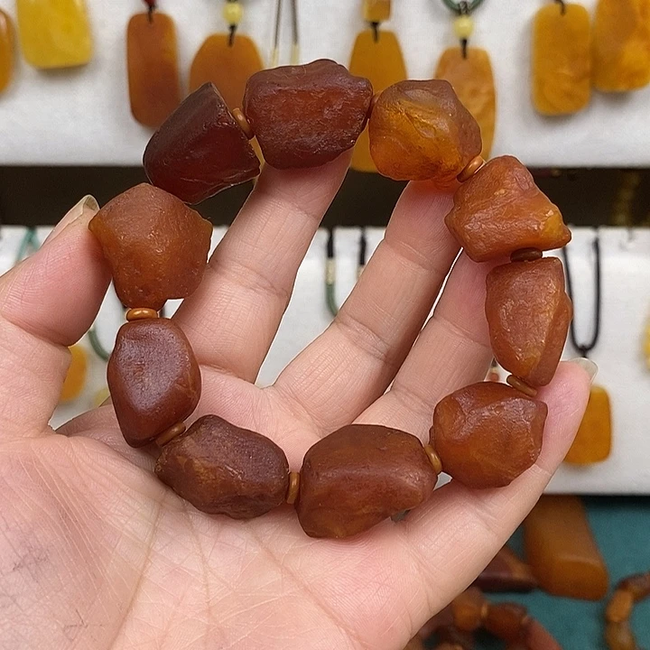 不***鸟蜜蜡未镶嵌珠宝奇石手串