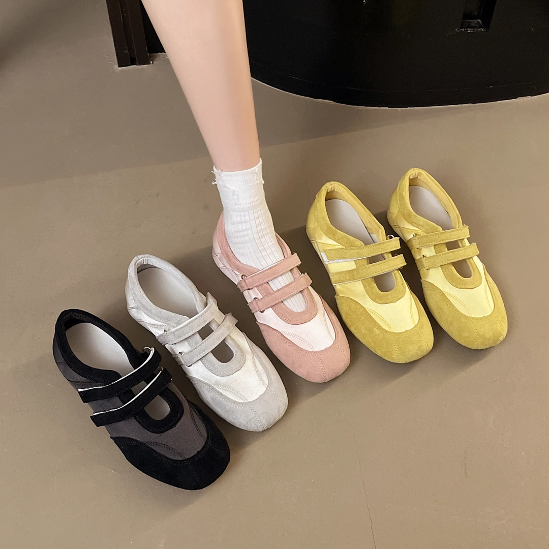 复古一字带德训鞋女2025春夏新款小众设计魔术贴时尚百搭玛丽珍鞋