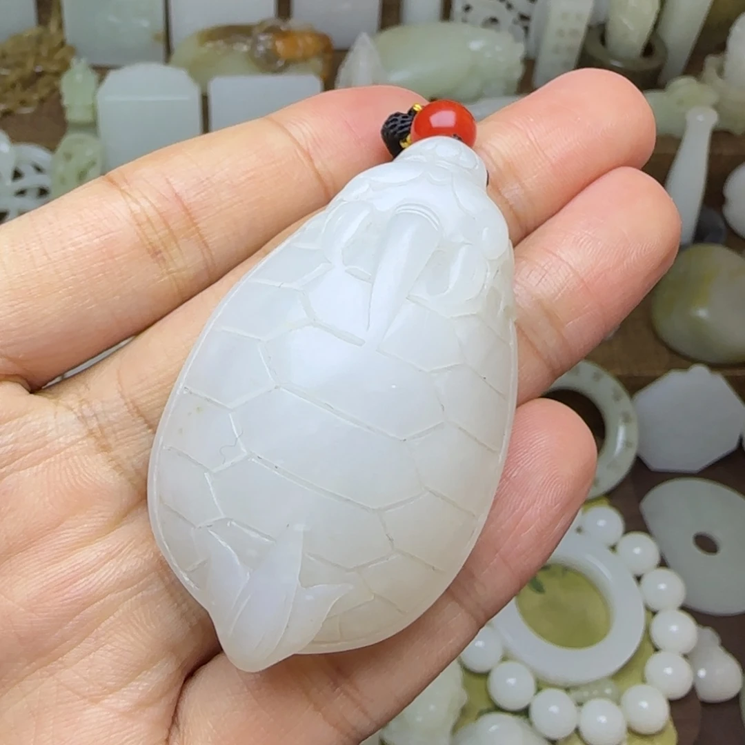 和田玉未镶嵌挂件龙龟