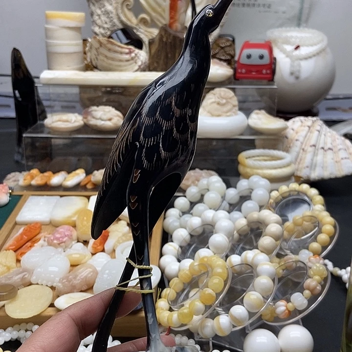 非金属贝壳牦牛角摆件