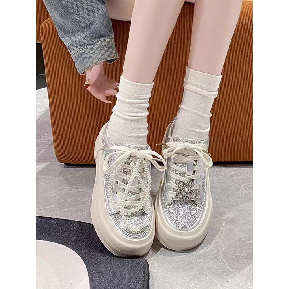 厚底亮片小白鞋女款新款今年流行爆款B3-4321