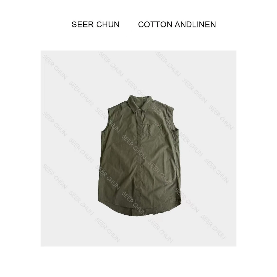 【纯纯女装】SEER CHUN高品质工装无袖衬衫裙 52364