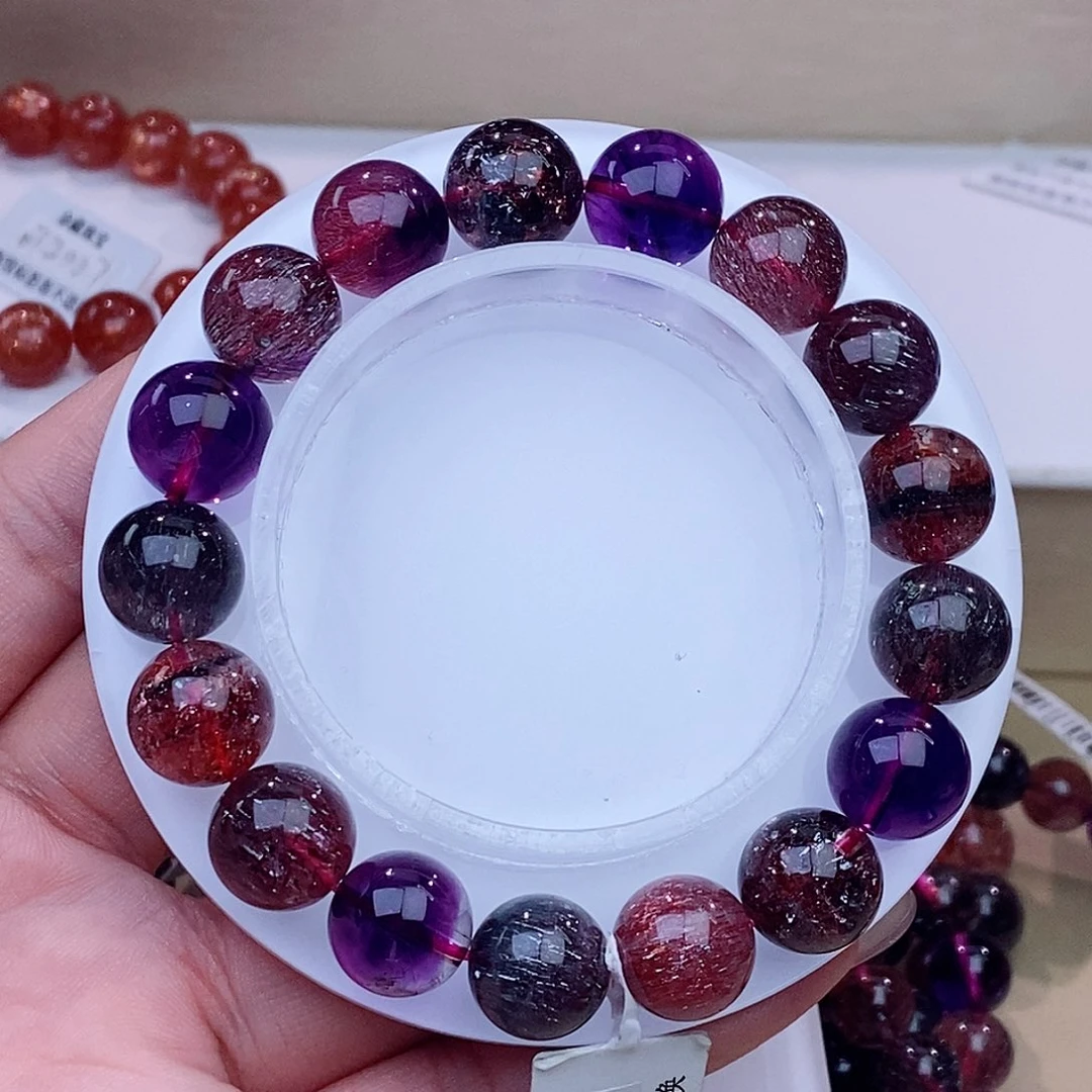 未镶嵌手串水晶黑加仑超七11+m