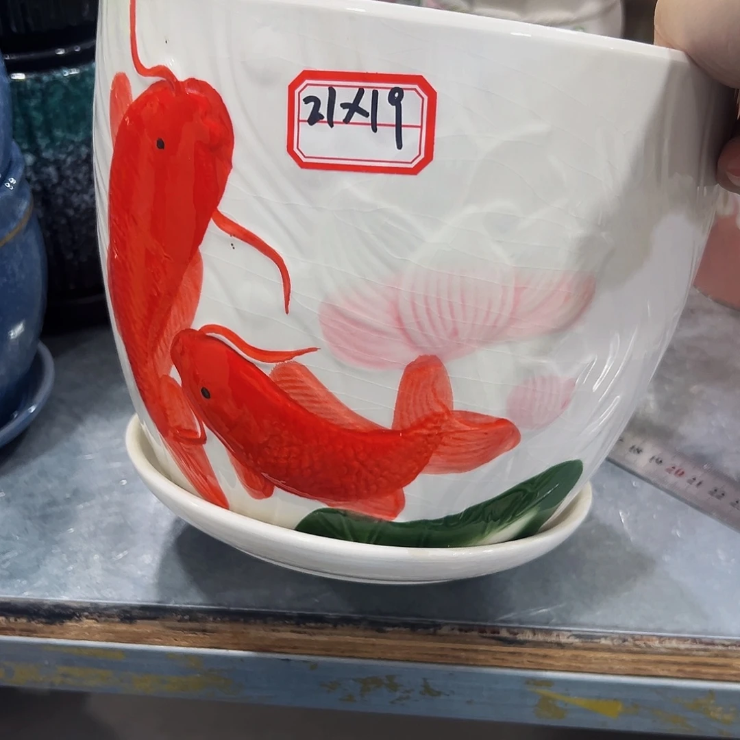 外贸尾单陶瓷花盆凑10米包邮