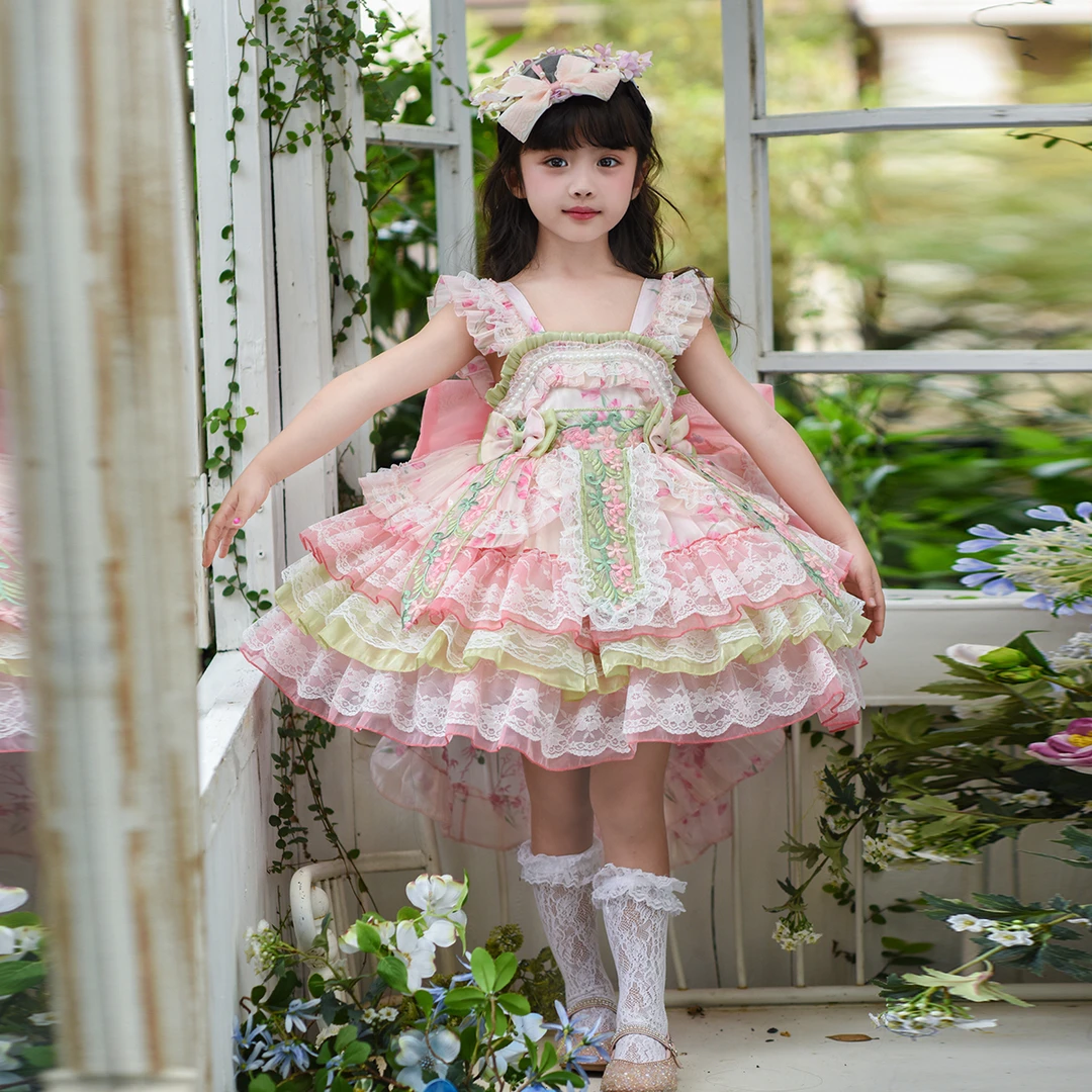 【倩妈5】女童公主裙洋气女孩花仙子裙子生日洛丽塔蓬蓬儿童连衣裙
