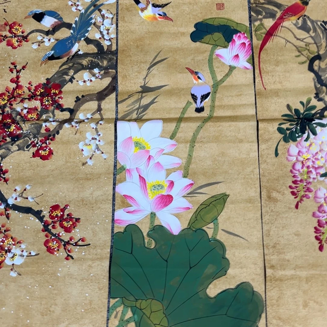 国画卖字画的小男孩