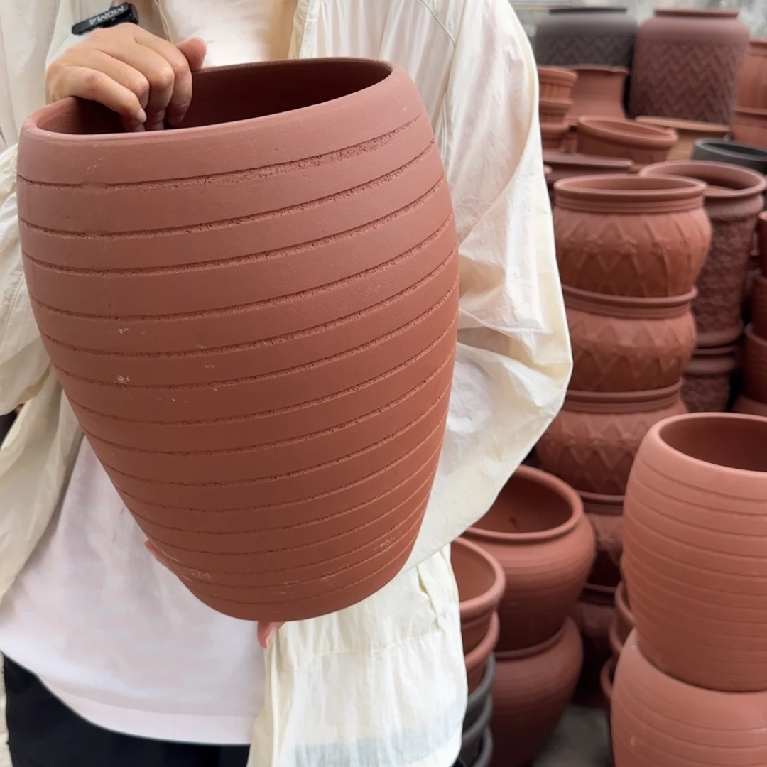 紫砂花盆口22高33宜兴紫砂