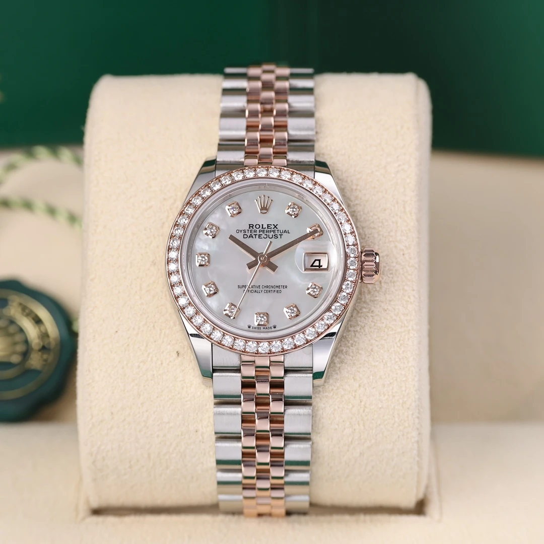 95新 Rolex/劳力士 279381rbr日志白贝母 钻刻 圈钻2023年3月保卡