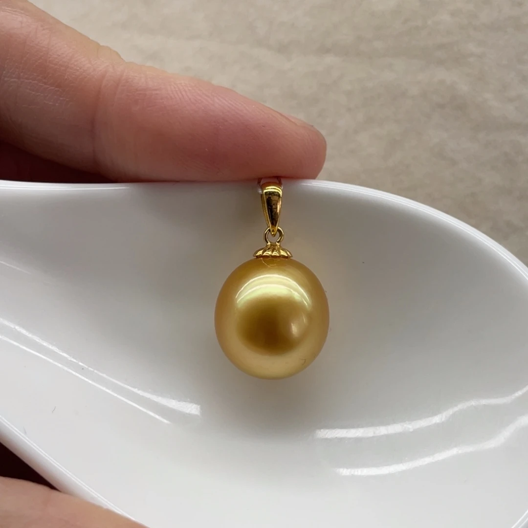 吊坠(不含链)18K金镶嵌海水珍珠12.5mm