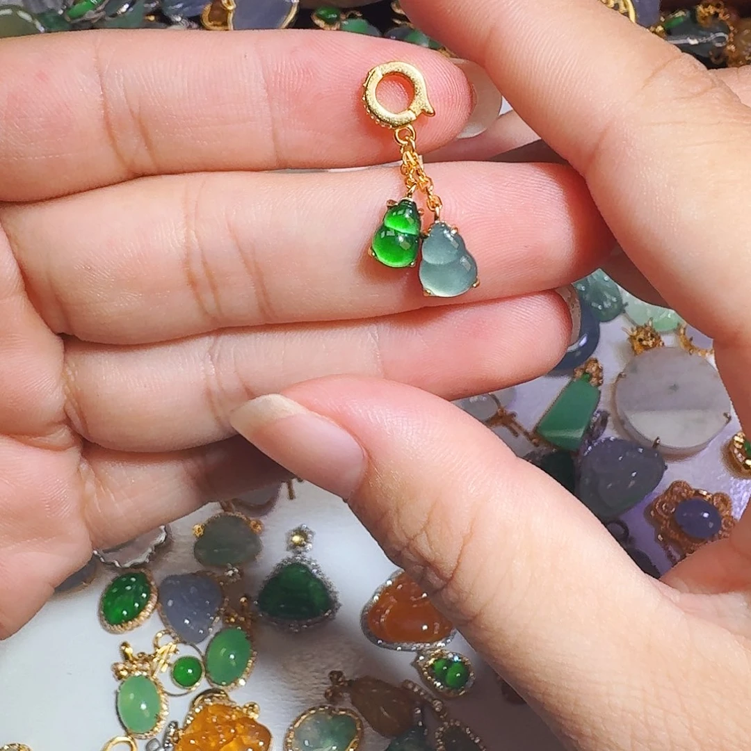 翡翠银S925镶嵌颈饰