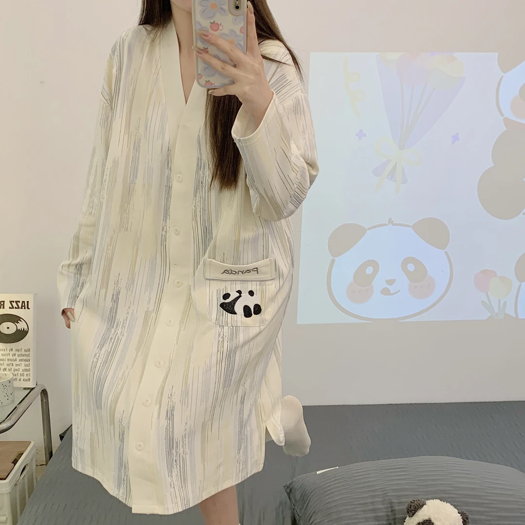 【带胸垫-月子睡裙】喂奶月子服春秋加大哺乳月子裙孕妇睡裤产妇裙