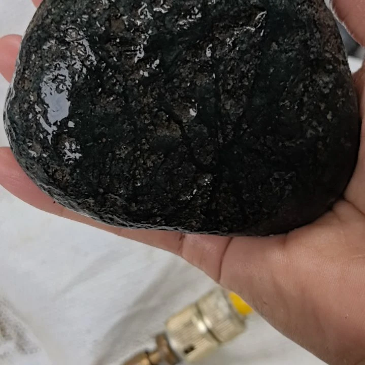 咸***计有机玻璃藏玉药王石原石手把件一个