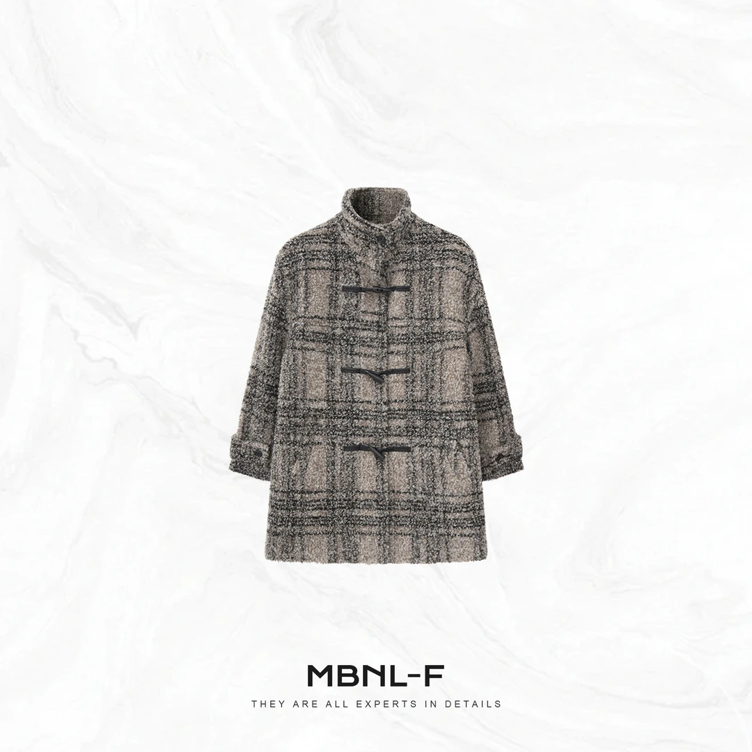 MBNL-F“灰驼花纱” 马海毛羊驼毛定染质感大衣外套 秦磊XM-XWT6240