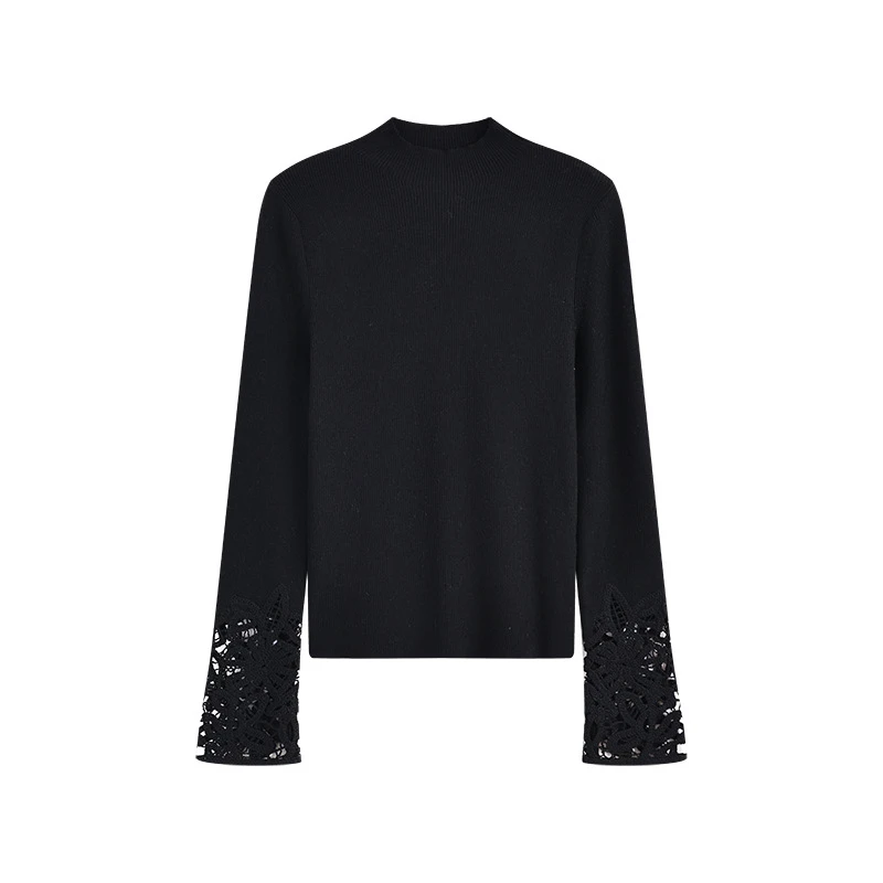 【L专属】气质丝毛修身显瘦针织衫女百搭坑条打底衫 A 1265