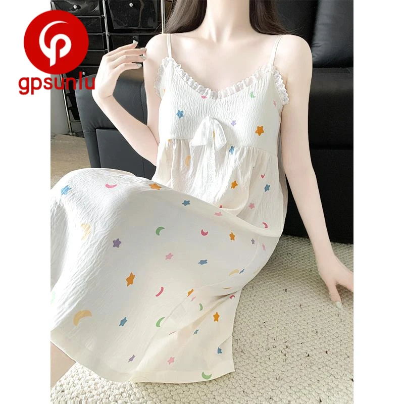 GPSUNLU甜萌多巴胺吊带睡裙女款夏季2025新款睡衣带胸垫家居服