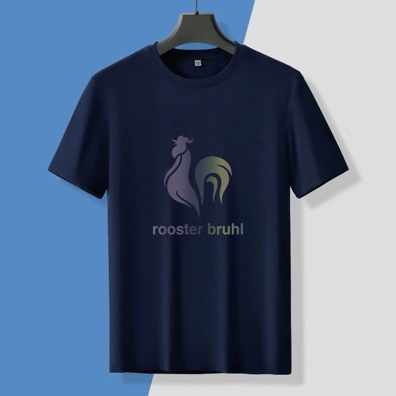 公鸡莫代尔冰丝短袖T恤男士夏季新款体恤篮球运动宽松速干半袖衫