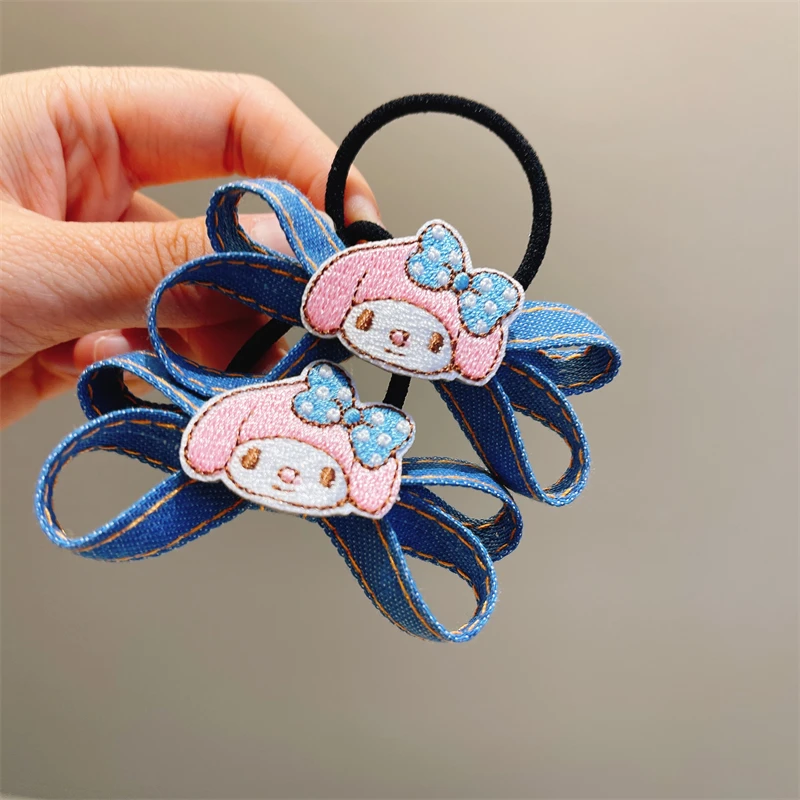 儿童发饰蝴蝶结发圈儿童可爱黛西米奇发绳气质牛仔扎头绳发圈头饰