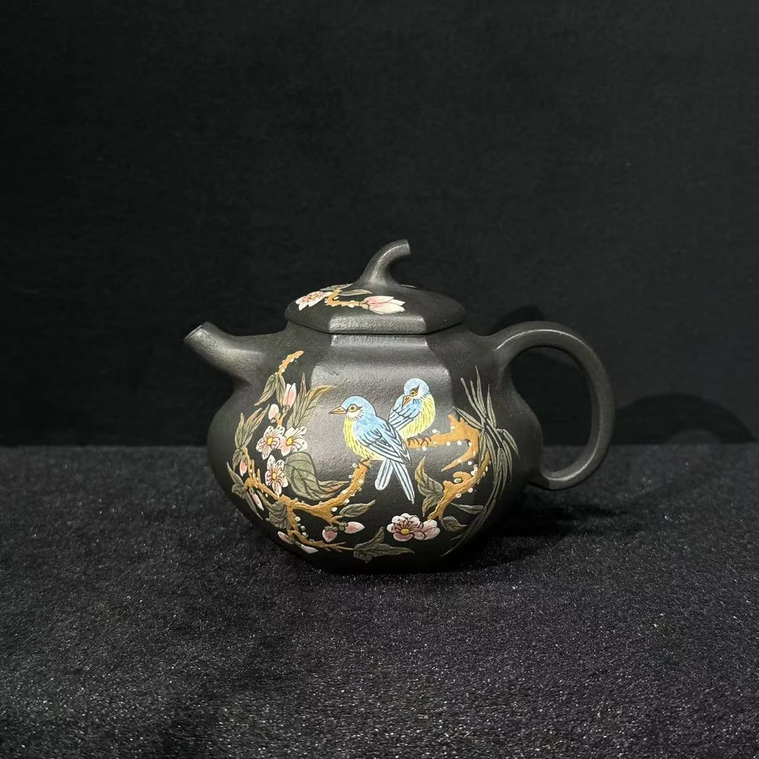 12/H103028/卢云霞/紫砂壶六方葫芦/老绿泥