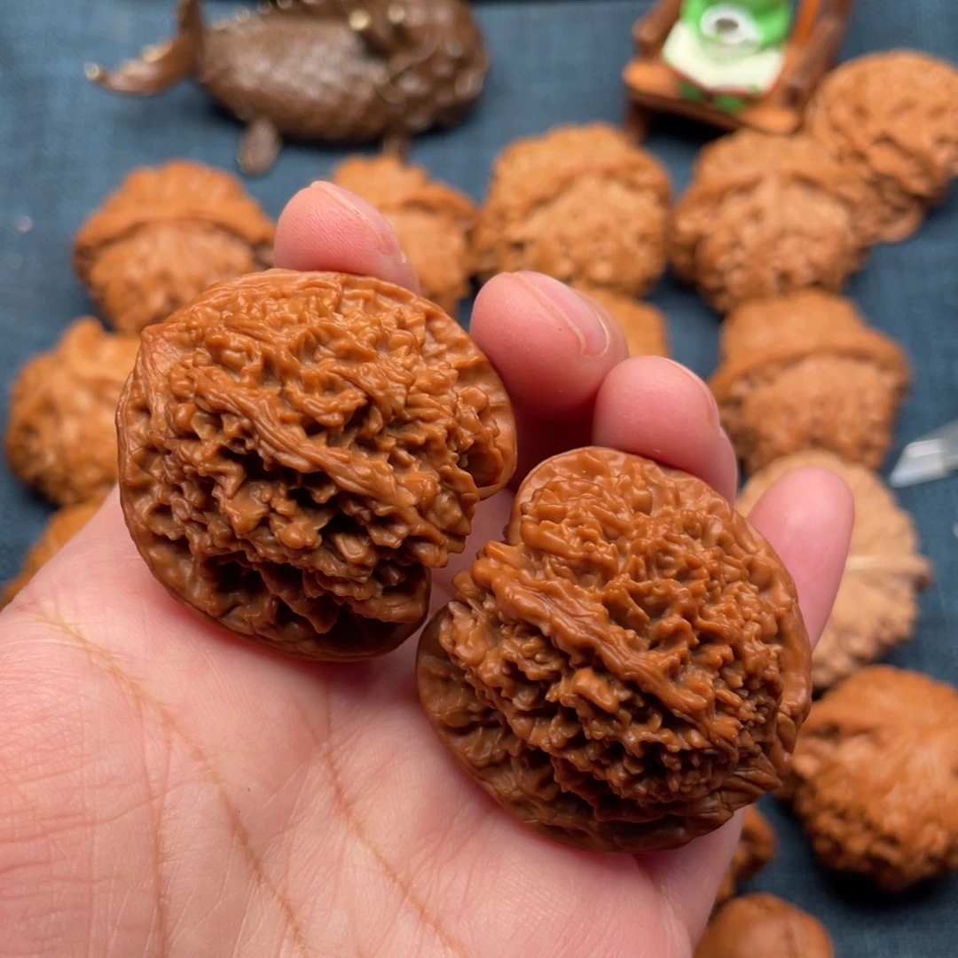 把件文玩核桃38红皮满天星全品