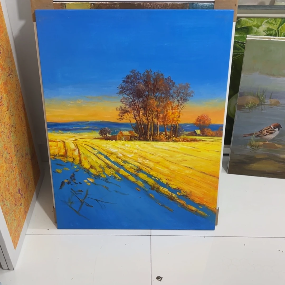 手工手绘精品油画60+80厘米内框
