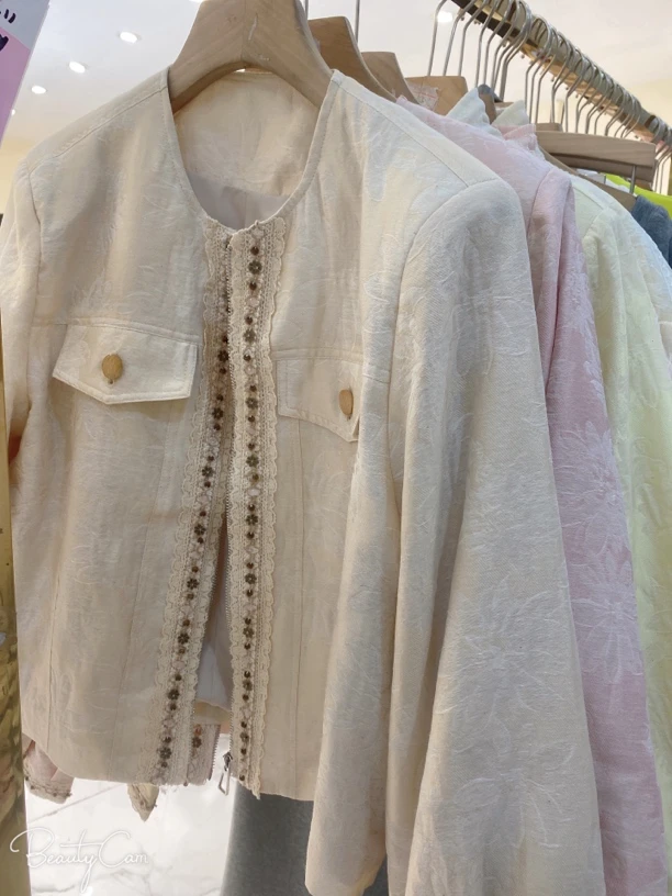 邹先森25058-29春季新款时尚百达提花面料重工钉珠外套