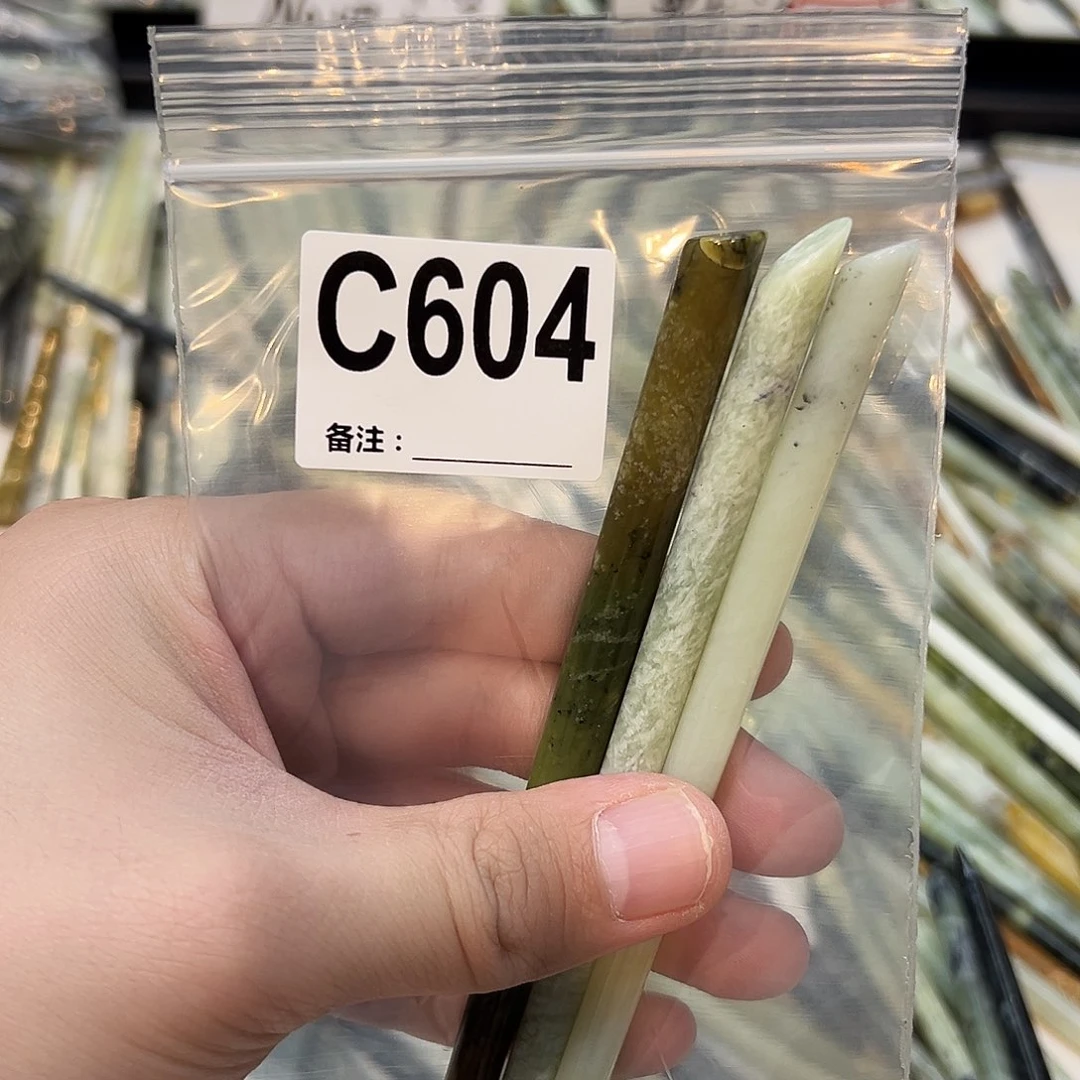 啵***.未镶嵌蛇纹石玉发饰
