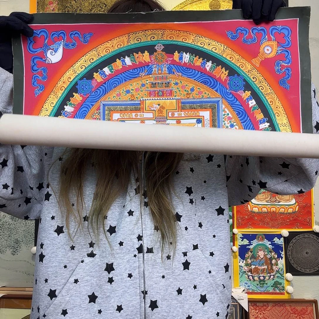 卷轴画纯手绘唐卡坛城50厘米左右