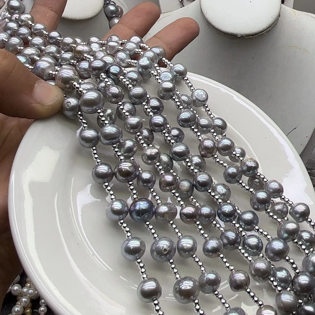 戒指银S925镶嵌淡水珍珠