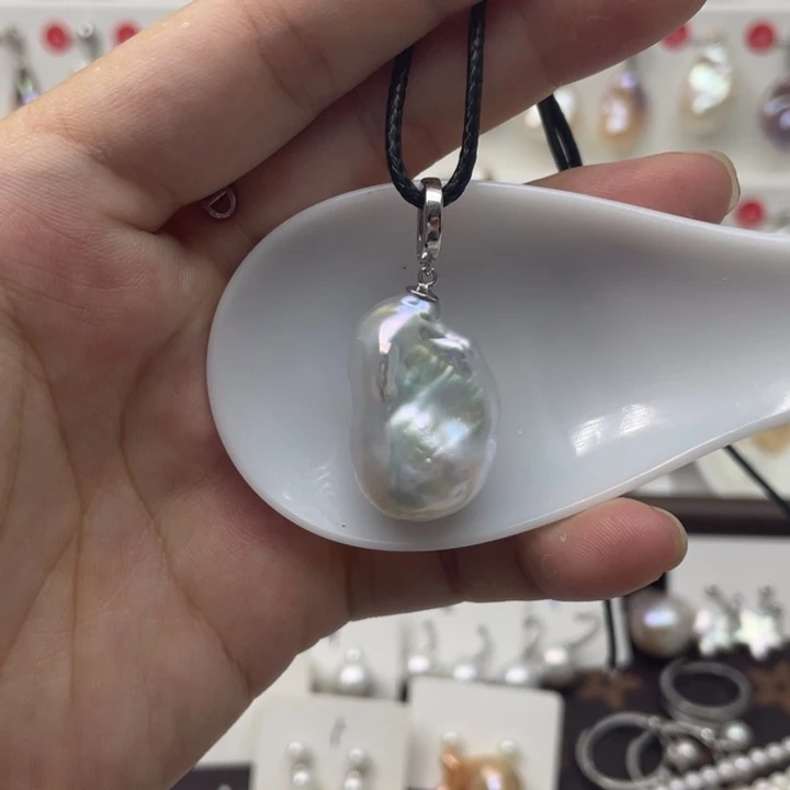 淡水珍珠银S925镶嵌颈饰