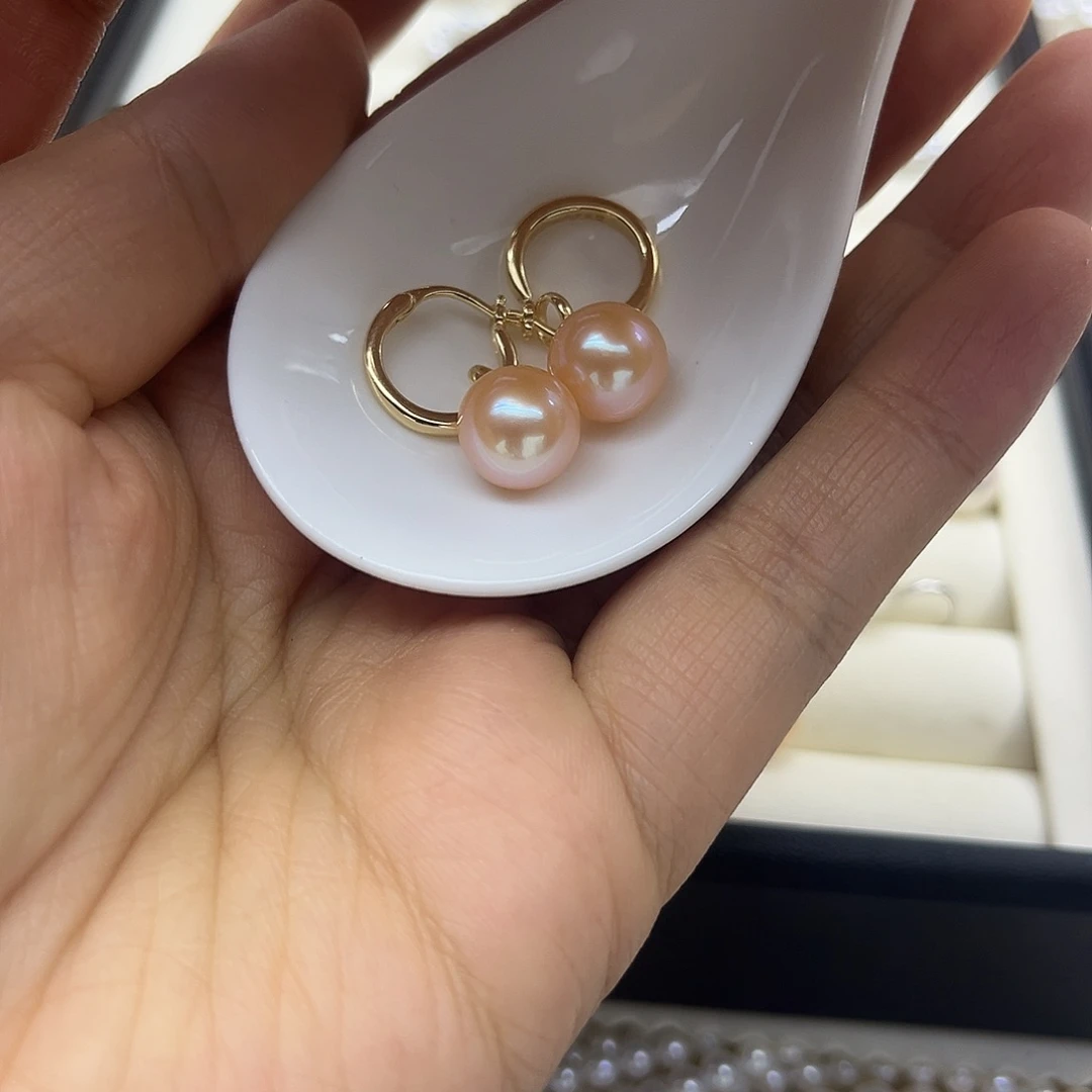 淡水珍珠耳饰银S925镶嵌