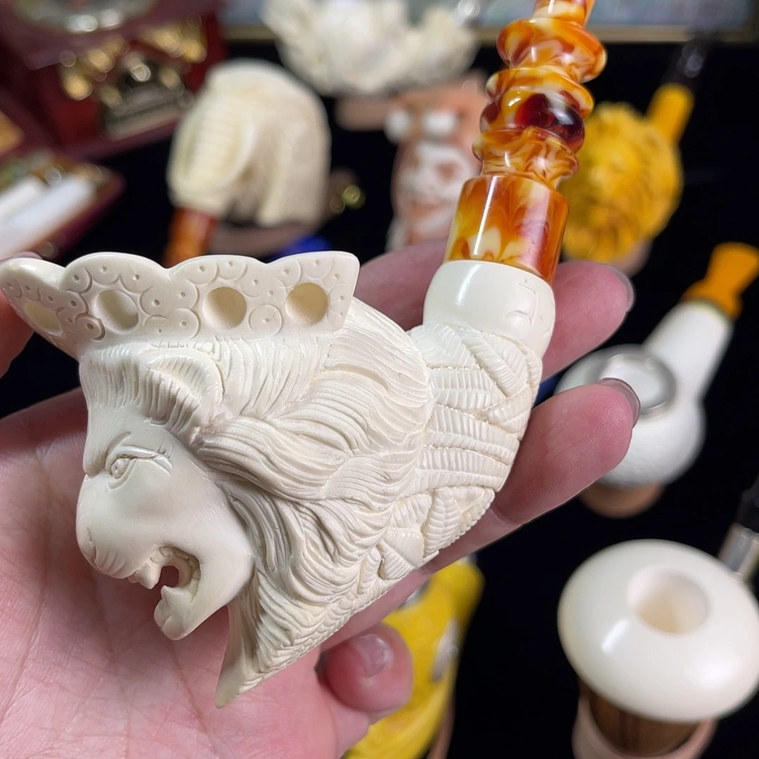 海泡石大号狮子福利斗