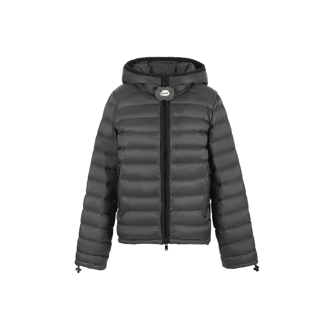 VALERIAOBBACO/瓦莱丽娅 奥贝科冬季轻便排骨短款连帽羽绒服