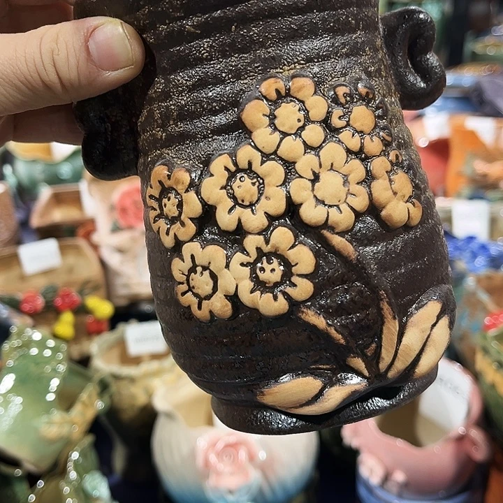 瓷片花盆多肉植物艺术品