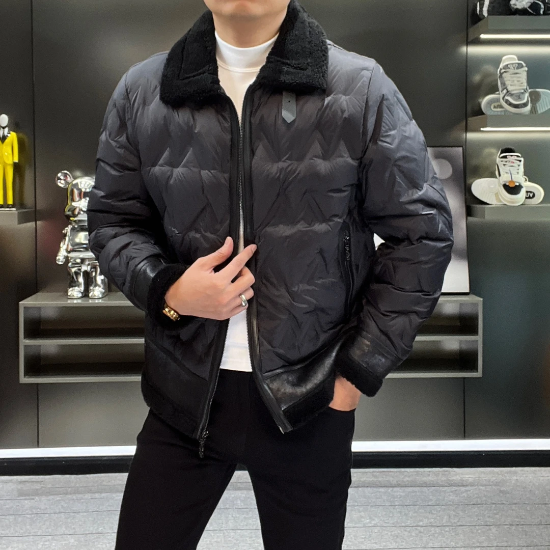 【羊毛领羽绒服】918男士高白鸭绒保暖羽绒外套冬时尚商务休闲