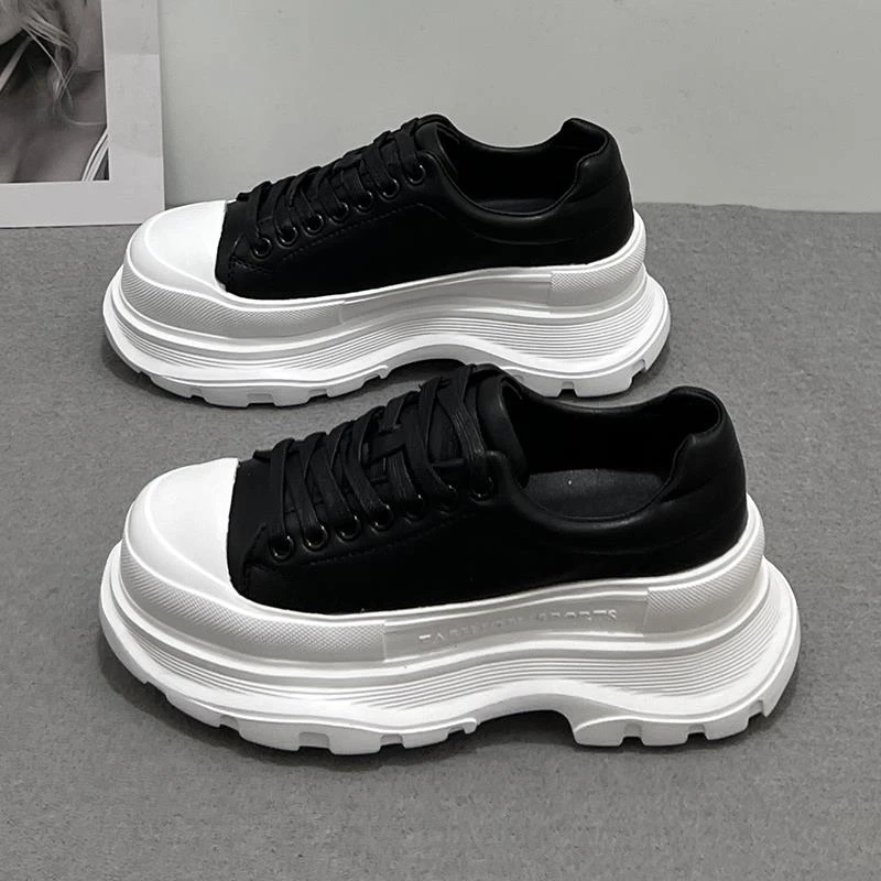 欧洲站厚底松糕老爹鞋2025夏季新款小个子增高运动休闲小白鞋