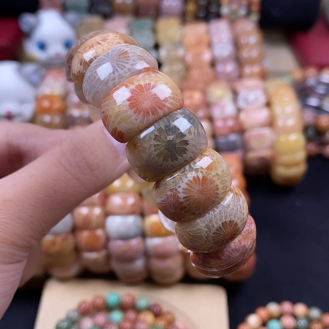 环***野未镶嵌手牌 硅化珊瑚（珊瑚玉）
