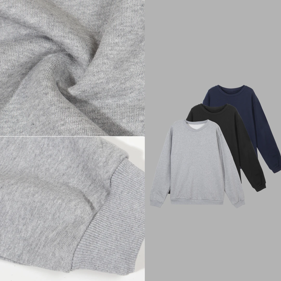 3648#时尚圆领宽松简约卫衣套头衫