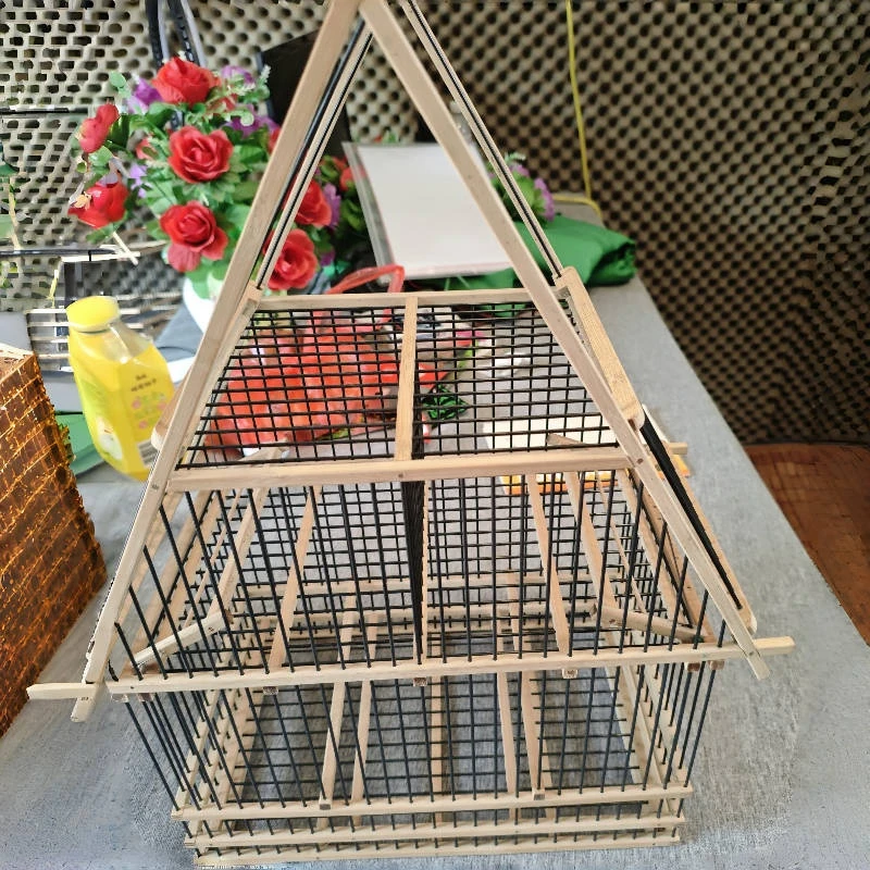 三角上下一体养笼子画眉鹦鹉八哥别墅笼鸟笼瑕疵款