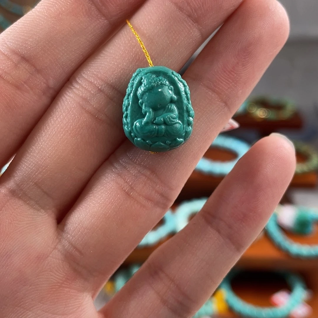 绿松石未镶嵌珠宝半成品宝宝佛