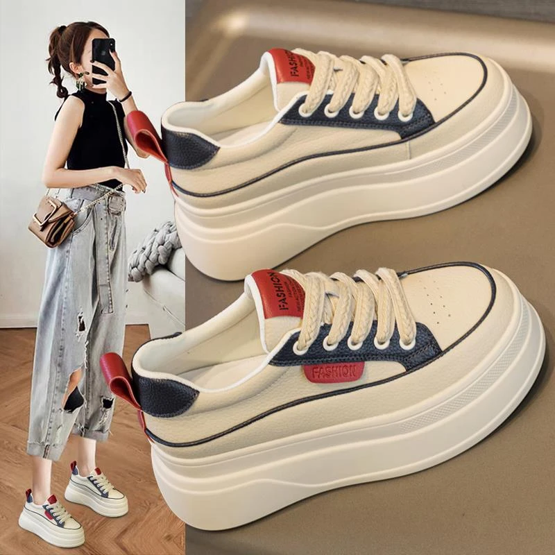 香港爆款小白鞋女2025秋季新款百搭厚底内增高运动休闲板鞋女鞋子