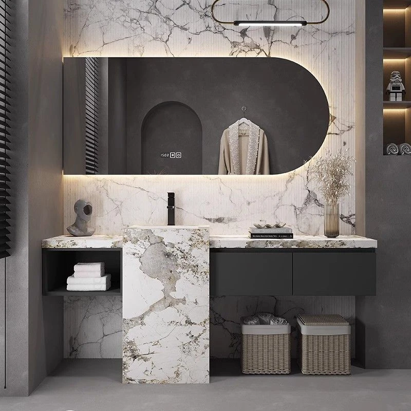 2025新款浴室柜岩板无缝一体浴室柜洗漱台卫生间洗手盆洗手池组合