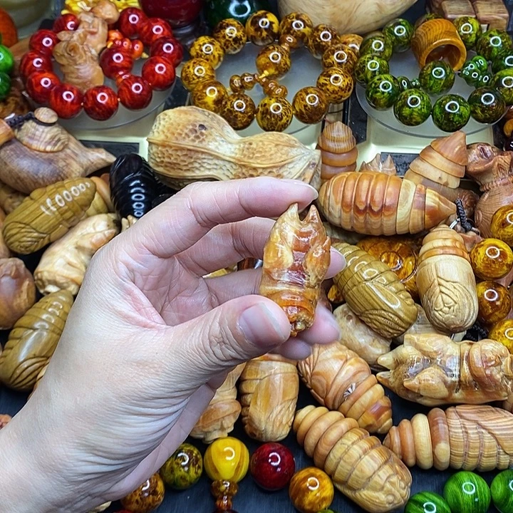 松木琥珀木文玩手串