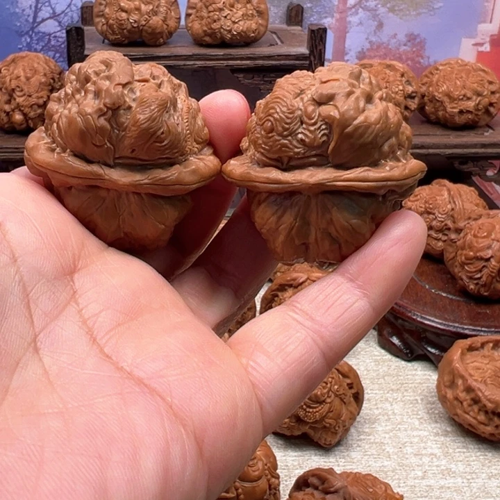 核桃把件蛤蟆头金蟾