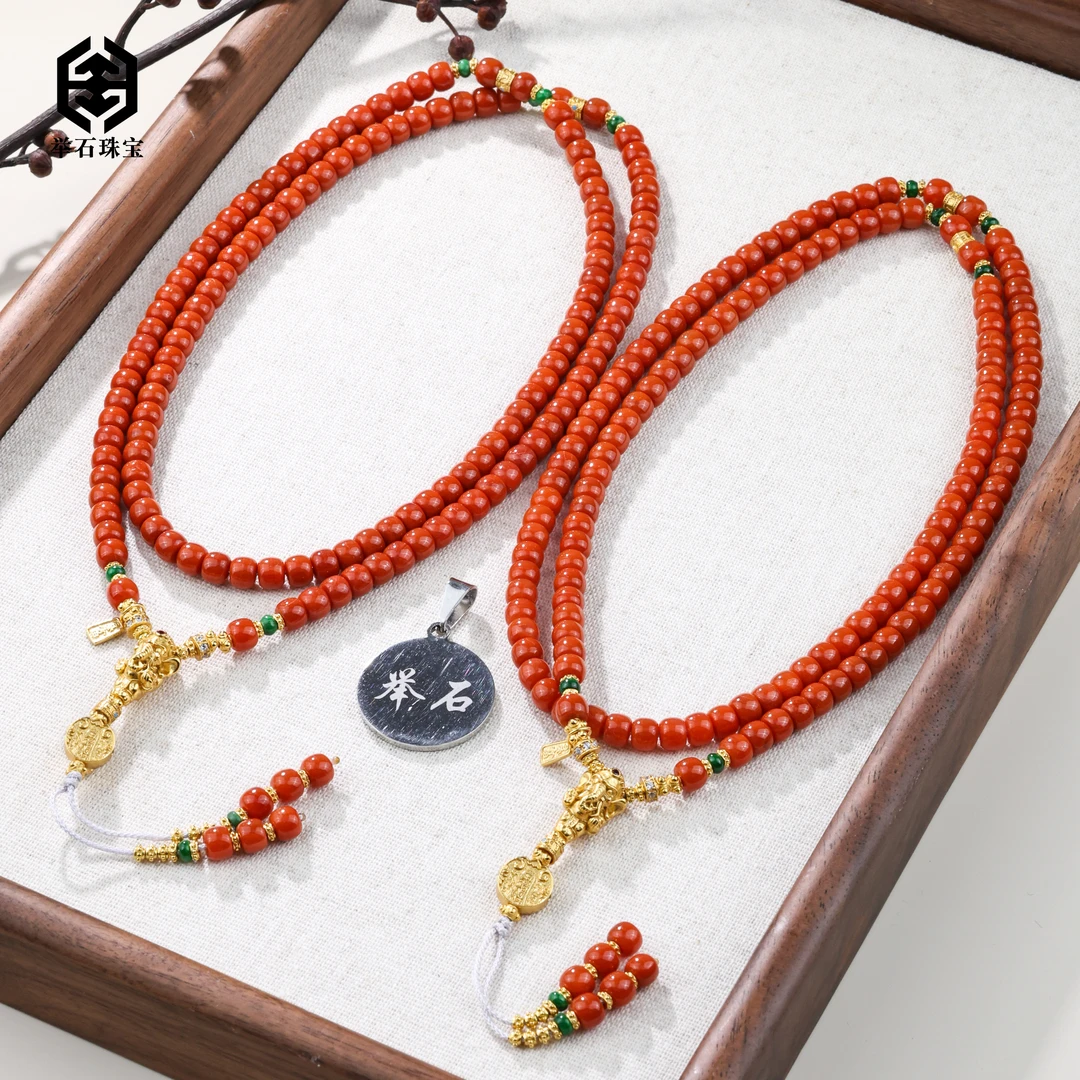 【举石珠宝】T0615-2008-01南红玛瑙珠串（一件/多样性发/约5mm+）K